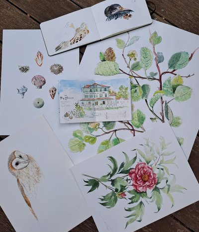 Expo Aquarelle, Véronique Bachère, Journées des artistes Mairie de Latoue
